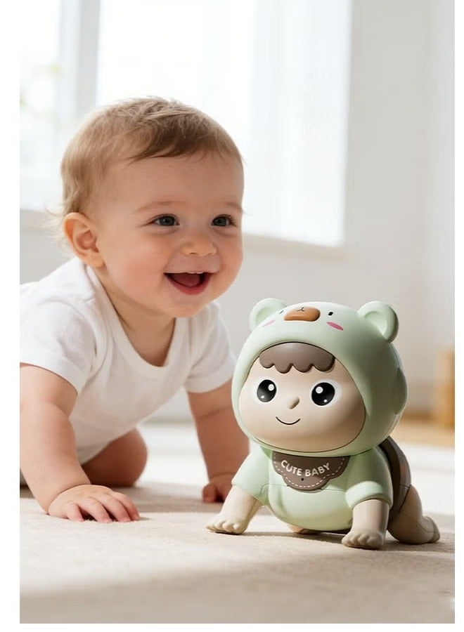 لعبة زحف للأطفال، لعبة تعليمية أساسية للأطفال في مرحلة الطفولة المبكرة، لعبة موسيقية كهربائية للزحف، لعبة وقت الاستلقاء على البطن للرضع، لعبة لتنمية الحواس، ألعاب موسيقية للأطفال الصغار، لعبة تفاعلية للأطفال، دمية زحف ممتعة لزحف الطفل، رفع الرأس والتحدث - Image 3